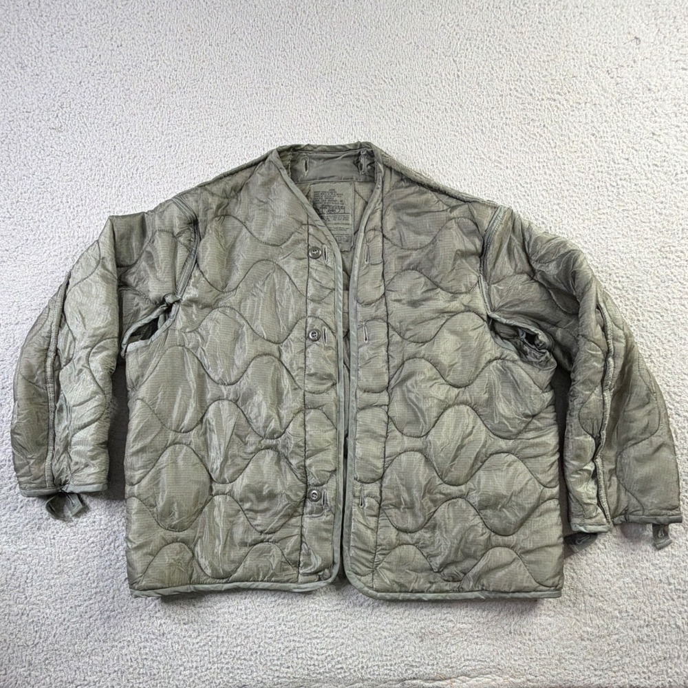 VTG USGI M65 Field Jacket Cold Weather Coat Liner Mens Large OD Green Quilted